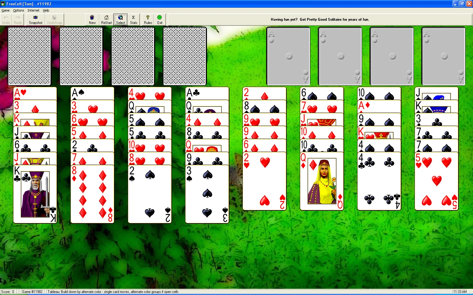 Full screen spider solitaire